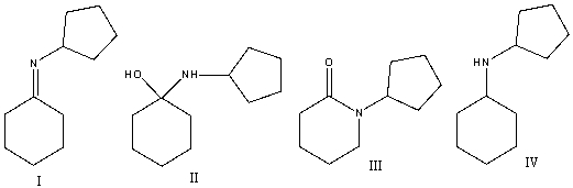 Predict the product(s)  for the following reaction.     A)  I B)  II C)  III D)  IV E)  None of these
