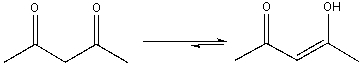 Explain why the following equilibrium favors the enol tautomer.  