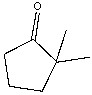 Provide both resonance structures of the enolate formed when the following ketone is treated with a base.  
