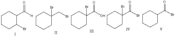 Predict the major product for the following reaction.     A)  I B)  II C)  III D)  IV E)  V