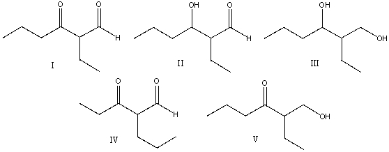 Predict the major product for the following reaction.     A)  I B)  II C)  III D)  IV E)  V