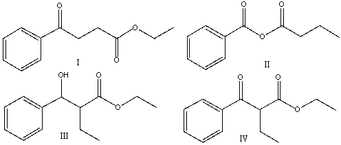 Predict the major product for the following reaction.     A)  I B)  II C)  III D)  IV E)  none of these