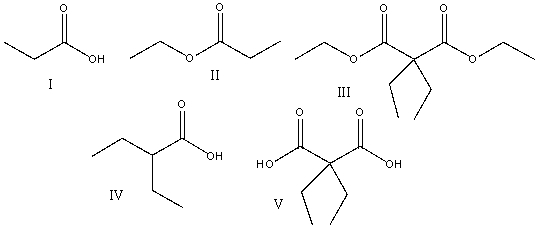 Predict the product(s)  for the following reaction sequence.     A) I B) II  C) III D) IV E)  V