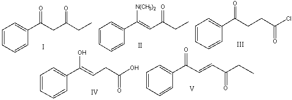 Predict the product for the following reaction.     A)  I B)  II C)  III D)  IV E)  V