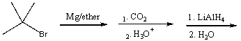 Predict the product for the following reaction sequence.   A)  2,2-dimethylpropanoic acid B)  3,3-dimethyl-2-butanone C)  2,2-dimethyl-1-propanol D)  2,2-dimethylbutanoic acid E)  none of these
