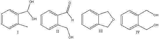 Predict the product for the following reaction.     A)  I B)  II C)  III D)  IV E)  none of these