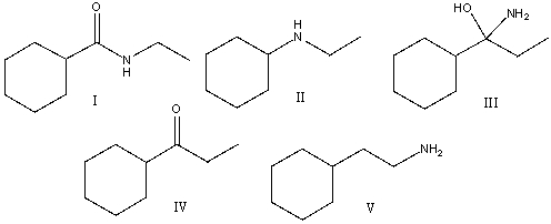 Predict the product for the following reaction sequence.     A)  I B)  II C)  III D)  IV E)  V