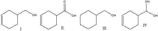 What would be the product of the following reaction?     A)  I B)  II C)  III D)  IV