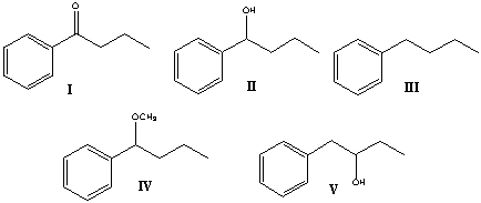 Predict the product for the following reaction sequence.     A)  I B)  II C)  III D)  IV E)  V