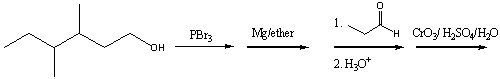 The product, of the following reaction sequence,   A)  6,7-dimethyl-3-nonanol B)  6,7-dimethyl-3-nonanone C)  6,7-dimethyl-3-nonanal D)  3,4-dimethyl-7-nonanol E)  3,4-dimethyl-7-nonanone