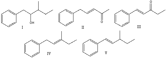Predict the product for the following reaction sequence.     A)  I B)  II C)  III D)  IV E)  V