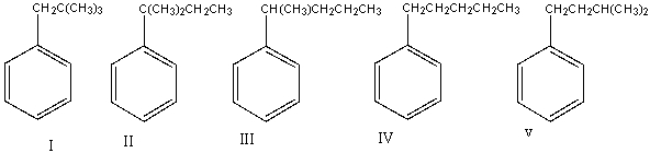 Predict the major product for the following reaction.     A)  I B)  II C)  III D)  IV E)  V