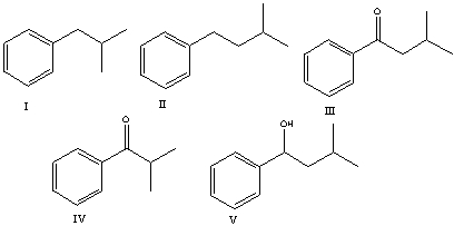 Predict the structure of the major product for the following reaction.     A)  I B)  II C)  III D)  IV E)  V