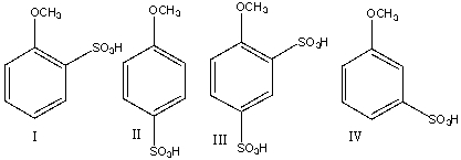 Predict the major product for the following reaction.     A)  I B)  II C)  III D)  IV E)  I & II