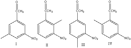 Predict the major product for the following reaction.     A)  I B)  II C)  III D)  IV E)  no reaction