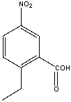 What is the IUPAC name for the following compound?   A)  6-ethyl-3-nitrobenzoic acid B)  1-ethyl-4-nitrobenzoic acid C)  2-ethyl-5-nitrobenzoic acid D)  2-ethyl-5-nitrobenzaldehyde E)  4-nitro-3-carboxyethylbenzene