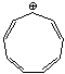 Using a Frost circle, draw the molecular orbital energy diagram for the cyclononatetraenyl cation   and predict if it is aromatic.