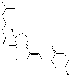  Vitamin D<sub>3</sub> has the following structure. Classify the   \pi bonds in vitamin D<sub>3</sub> as conjugated, cumulated or isolated.   
