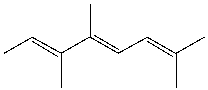 What is the IUPAC name for the following compound?   A)  (2E,4Z,6E) -3,4,7,8-tetramethyl-2,4,6-heptatriene B)  (2Z,4E) -3,4,7-trimethyl-2,4,6-octatriene C)  (2E,4Z,6E) -2,5,6,7-tetramethyl-3,5,7-heptatriene D)  (2E,4Z) - 2,5,6-trimethyl-3,5,7-octatriene E)  (4E,6E) -2,5,6-trimethyl-2,4,6-octatriene