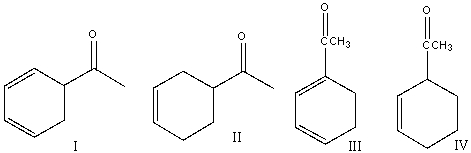 Predict the product for the following Diels-Alder reaction.     A)  I B)  II C)  III D)  IV E)  none of these