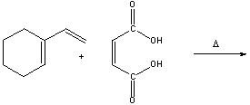 Predict the major product for the following Diels-Alder reaction.  