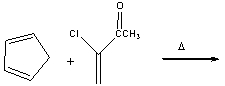 Predict the major product for the following Diels-Alder reaction.  