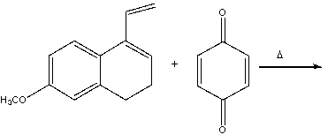 The following Diels-Alder reaction product is an intermediate in the synthesis of estrone. Provide the structure of the product.  