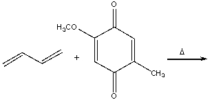 The following Diels-Alder reaction product is an intermediate in the synthesis of cholesterol. Provide the structure of the product.  