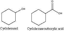 How can you distinguish between cyclohexanol and cyclohexanecarboxylic acid using IR spectroscopy?  