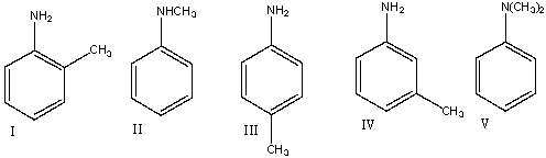 Which one of the following compounds is consistent with the following IR spectrum?   SDBS: National Institute of Advanced Industrial Science and Technology   A)  I B)  II C)  III D)  IV E)  V