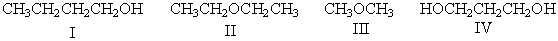 Rank the following compounds in decreasing order of boiling points (highest to lowest)    A)  II>IV>I>III B)  I>IV>II>III C)  IV>I>II>III D)  III>II>I>IV E)  IV>II>I>III