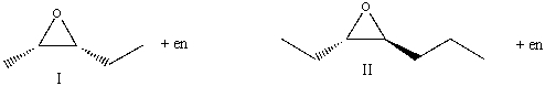 Predict the product for the following reaction. (E) -2-pentene + mCPBA       A)  I B)  II C)  III D)  IV