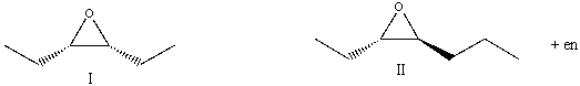 Predict the product for the following reaction. (Z) -3-hexene + mCPBA       A)  I B)  II C)  III D)  IV