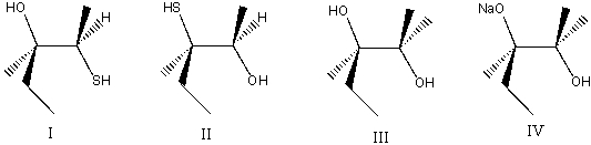 Predict the product(s)  for the following reaction.     A)  I B)  II C)  III D)  IV E)  none of these