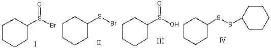 Predict the major product for the following reaction.     A)  I B)  II C)  III D)  IV E)  none of these