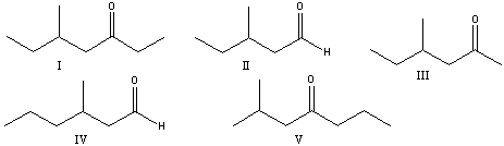 Provide the reactant (A)  for the following reaction     A)  I B)  II C)  III D)  IV E)  V