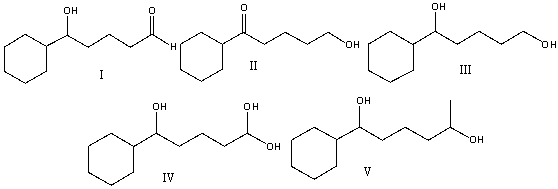 Predict the product for the following reaction.     A)  I B)  II C)  III D)  IV E)  V