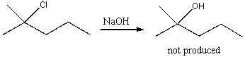 Explain why the following reaction will not produce an alcohol as product.  