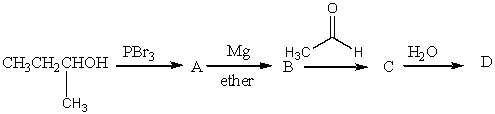 Provide the structure for the final product (D), in the following reaction sequence.  