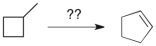 Devise a method of converting methylcyclobutane into cyclopentene.  