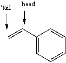 The free radical polymerization of styrene with benzoyl peroxide yields a polymer that has repeat units arranged primarily in a 'head-to-tail' arrangement. This means that the phenyl group primarily ends up placed at alternating carbon atoms along the chain. Use correct arrow formalism to show why this arrangement is preferred over a 'head-to-head' or 'tail-to-tail' arrangement.  