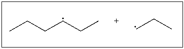 Draw the product of coupling of the following radicals.  