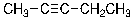 For the molecule below, known as 2-pentyne, which of the following describes the orbital overlap of the C2-C3 sigma bond?   A)  sp-sp B)  sp<sup>2</sup>-sp<sup>2</sup> C)  sp<sup>3</sup>-sp<sup>3</sup> D)  p-p E)  sp<sup>3</sup>-sp