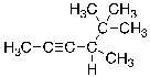 What is the IUPAC name for the molecule shown below?   A)  2,2,3-trimethyl-4-hexyne B)  4-tert-butyl-2-pentyne C)  4,5,5-trimethyl-2-hexyne D)  4,5,5,5-tetramethyl-2-pentyne E)  2,2-dimethyl-3-(1-propynyl) butane