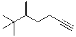 What is the IUPAC name for the molecule shown below?   A)  5,6,6-trimethyl-1-heptyne B)  5-tert-butyl-1-hexyne C)  2,2,3-trimethyl-6-heptyne D)  2,2,3-(3-butynyl) butane E)  sec-butyl-tert-butylacetylene
