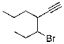 What is the IUPAC name for the molecule shown below?   A)  3-bromo-4-acetylenylheptane B)  3-(1-bromopropyl) -1-hexyne C)  3-bromo-4-propyl-5-hexyne D)  4-bromo-3-propyl-1-hexyne E)  4-ethynyl-5-bromo-heptane