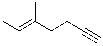What is the IUPAC name for the molecule shown below?   A)  (E) -5-methyl-5-hepten-1-yne B)  (Z) -5-methyl-5-hepten-1-yne C)  (E) -3-methyl-2-hepten-6-yne D)  (Z) -3-methyl-2-hepten-6-yne E)  (E) -2-butynyl-2-butene