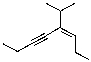 What is the IUPAC name for the molecule shown below?   A)  (E) -4-isopropyloct-3-en-5-yne B)  (Z) -4-isopropyloct-3-en-5-yne C)  (E) -5-isopropyloct-5-en-3-yne D)  (Z) -5-isopropyloct-5-en-3-yne E)  (E) -4-(2-methylethyl) oct-3-en-5-yne