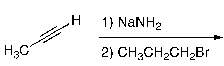 What is the IUPAC name for the expected product of the transformation below?   A)  Propyne B)  1-Hexyne C)  2-Hexyne D)  3-Hexyne E)  (E) -3-Hexyne