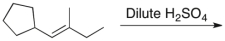 Which of the following correctly describes the product(s)  of the reaction below?   A)  Only one stereoisomer B)  An equal mixture of enantiomers C)  A roughly equal mixture of diasteromers D)  A roughly equal mixture of constitutional isomers